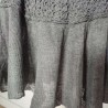 Robe pull grise à crochet T L 2 Elles Collection - Bande crochetée et volant