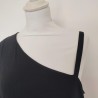 Robe noire à sequins asymétrique T L Dresses by Yessica - bretelle