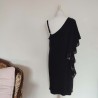 Robe noire à sequins asymétrique T L Dresses by Yessica - Dos