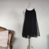 Robe courte en voile noir aux bretelles multicolores T XL Vintage Love