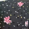 Robe noire fleurie aux manches ballon T 40 Kiabi - Tissu et motifs