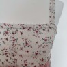 Robe volantée rose à carreaux et fleurettes T 34 Rosebud - Détail bustier