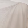 Haut oversize blanc fluide rayuré T L Zara - Détail textile et rayures