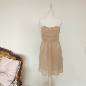 Robe bustier fluide beige T M Attentif