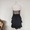 Robe bustier noire et bronze T M Akac Ecou - Dos