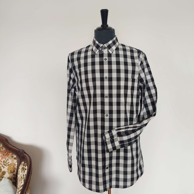 Chemise à carreaux noirs et blancs T 39-40 Jobeline