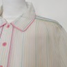 Chemise de nuit blanche à rayures pastels T M-L - Motif et col