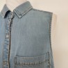 Robe en jeans clair T 36-38 Pimkie - Col, emmanchure, poche et pressions