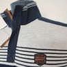 Sweater en coton piqué bleu marine à col montant T M At Company
- Col