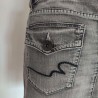 Mini-Jupe en jeans noir W 31 RWD - Poche arrière brodée et à rabat boutonné