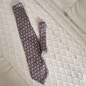 Cravate en soie violette à motifs ovales - Carnaval de Paris