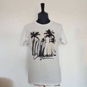 T-shirt blanc Surf et palmiers T M Jack & Jones Originals